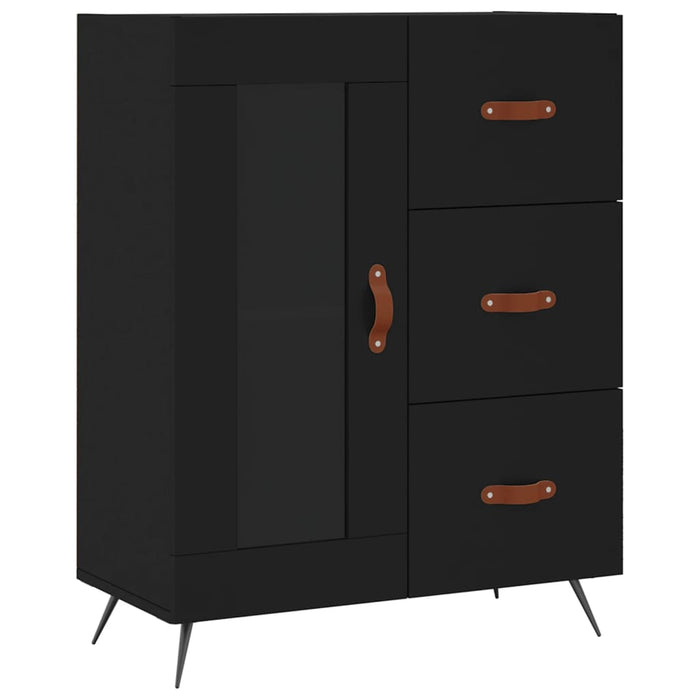 Dulap înalt, negru, 69,5x34x180 cm, lemn compozit WALTI