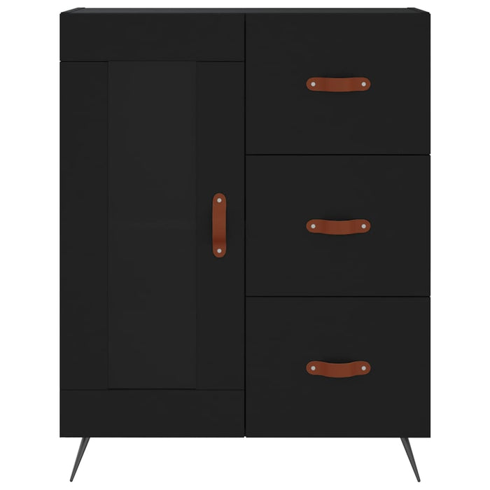 Dulap înalt, negru, 69,5x34x180 cm, lemn compozit WALTI