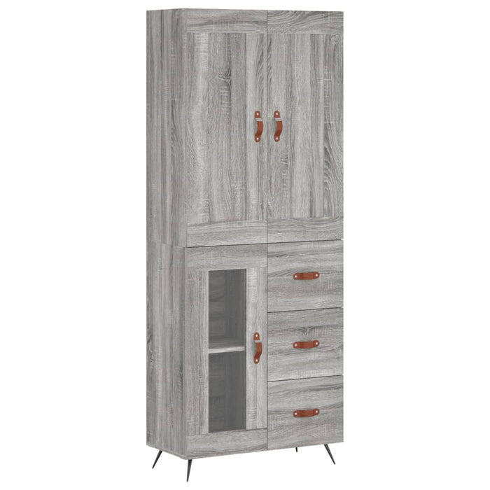 Dulap înalt, gri sonoma, 69,5x34x180 cm, lemn compozit WALTI
