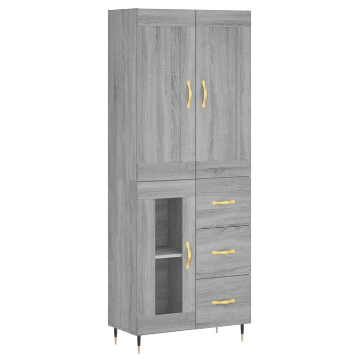 Dulap înalt, gri sonoma, 69,5x34x180 cm, lemn compozit - WALTI WALTI