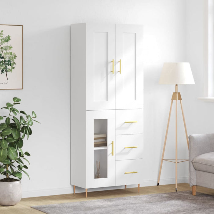 Dulap înalt, alb, 69,5x34x180 cm, lemn compozit WALTI