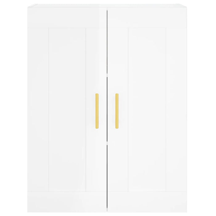 Dulap înalt, alb extralucios, 69,5x34x180 cm, lemn compozit WALTI