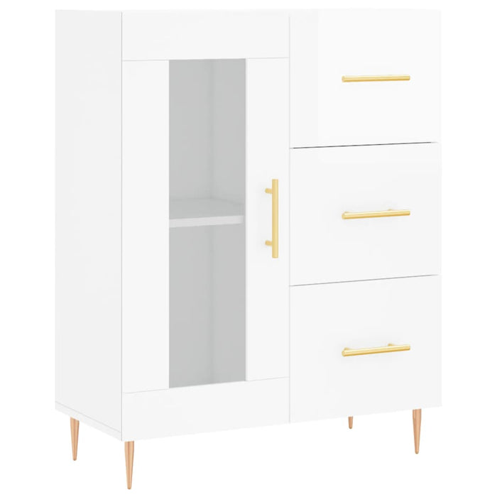 Dulap înalt, alb extralucios, 69,5x34x180 cm, lemn compozit WALTI