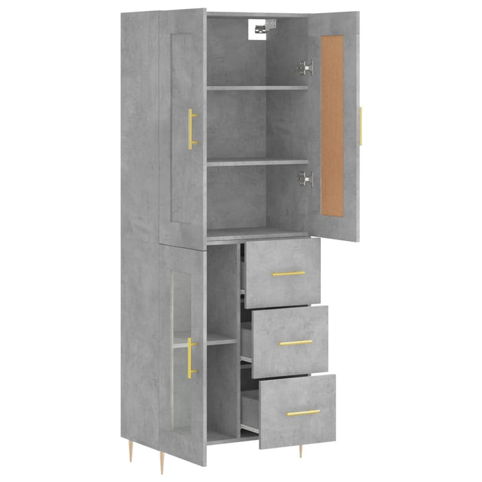 Dulap înalt, gri beton, 69,5x34x180, lemn compozit WALTI