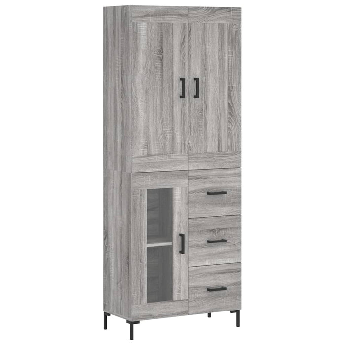 Dulap înalt, gri sonoma, 69,5x34x180 cm, lemn compozit WALTI