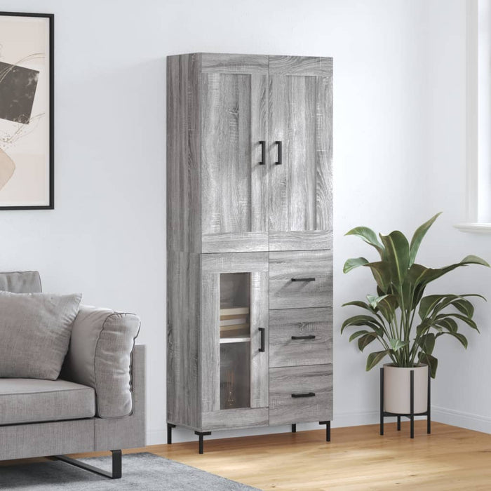 Dulap înalt, gri sonoma, 69,5x34x180 cm, lemn compozit WALTI