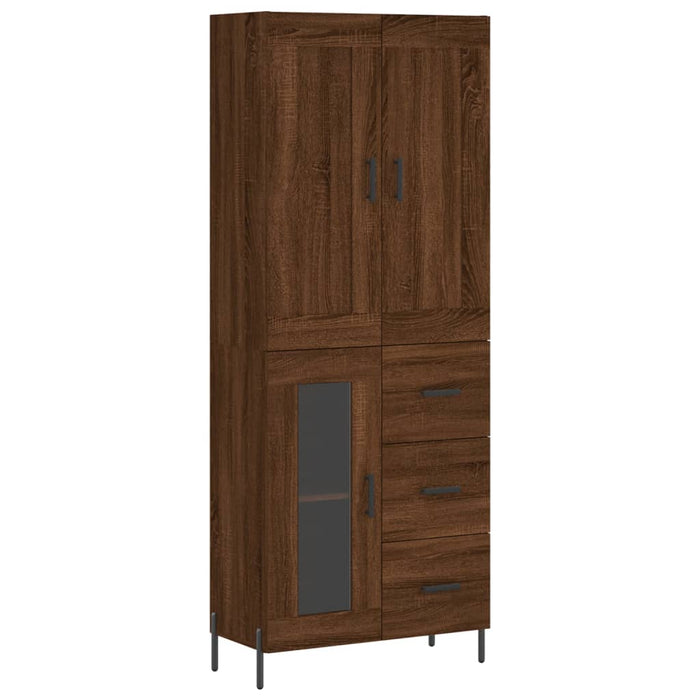 Dulap înalt, stejar maro, 69,5x34x180 cm, lemn compozit WALTI