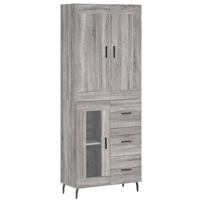 Dulap înalt, gri sonoma, 69,5x34x180 cm, lemn compozit WALTI