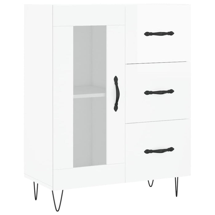 Dulap înalt, alb extralucios, 69,5x34x180 cm, lemn compozit WALTI