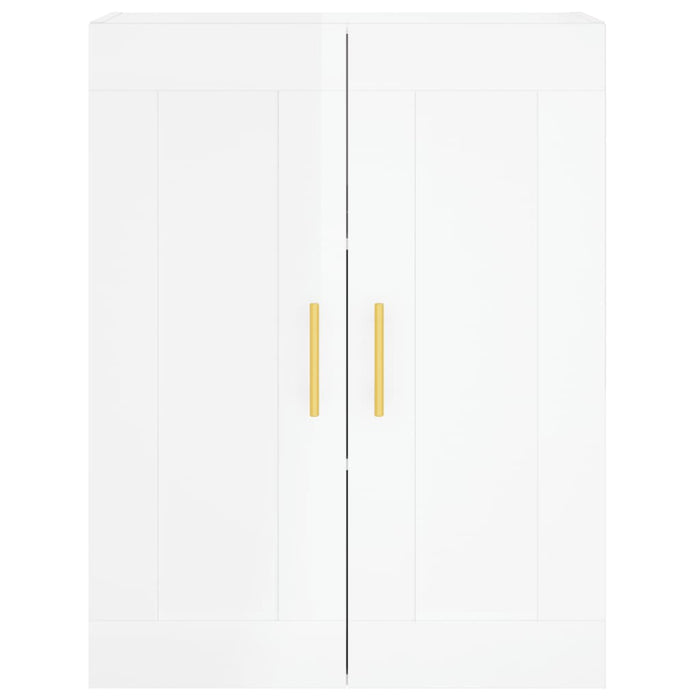 Dulap înalt, alb extralucios, 69,5x34x180 cm, lemn compozit WALTI