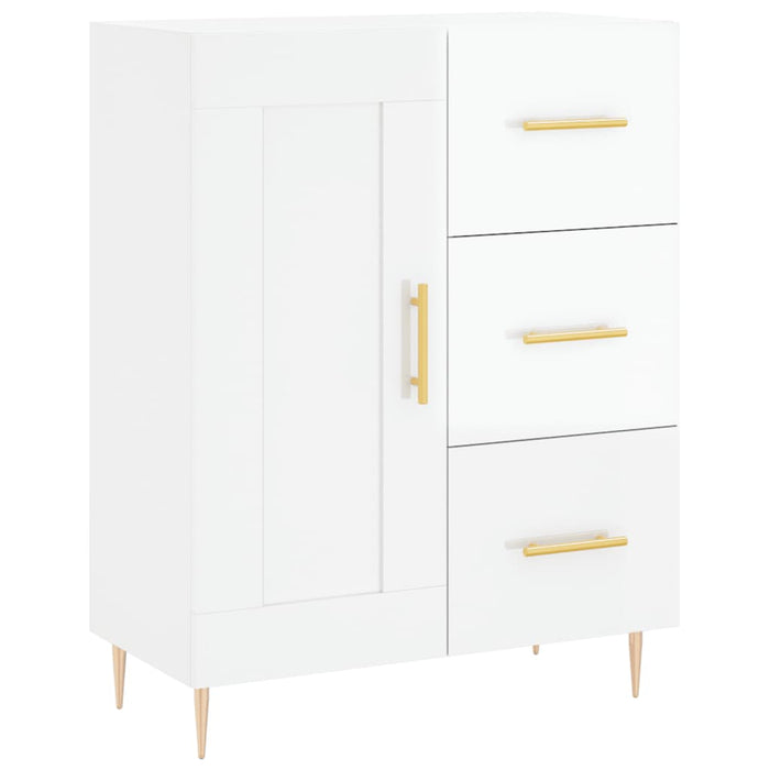 Dulap înalt, alb extralucios, 69,5x34x180 cm, lemn compozit WALTI