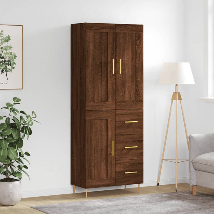 Dulap înalt, stejar maro, 69,5x34x180 cm, lemn compozit WALTI