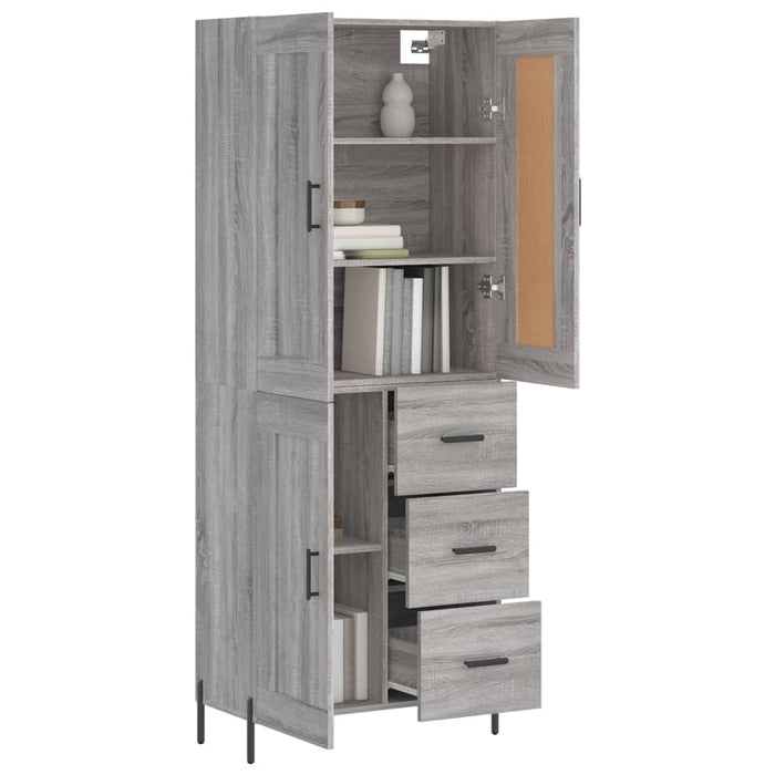 Dulap înalt, gri sonoma, 69,5x34x180 cm, lemn compozit WALTI