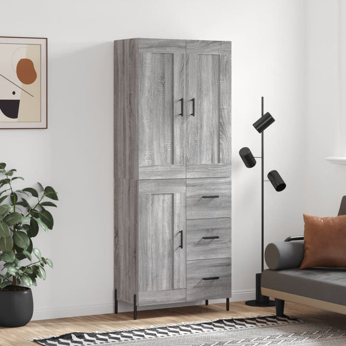 Dulap înalt, gri sonoma, 69,5x34x180 cm, lemn compozit WALTI
