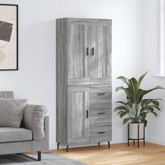 Dulap înalt, gri sonoma, 69,5x34x180 cm, lemn compozit - WALTI WALTI