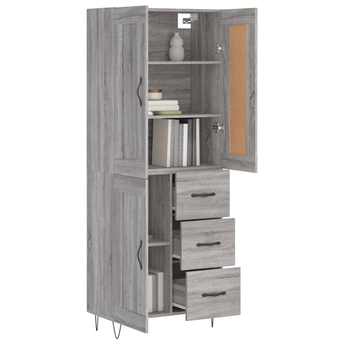 Dulap înalt, gri sonoma, 69,5x34x180 cm, lemn compozit - WALTI WALTI