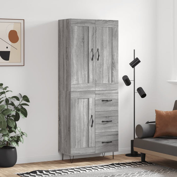 Dulap înalt, gri sonoma, 69,5x34x180 cm, lemn compozit - WALTI WALTI