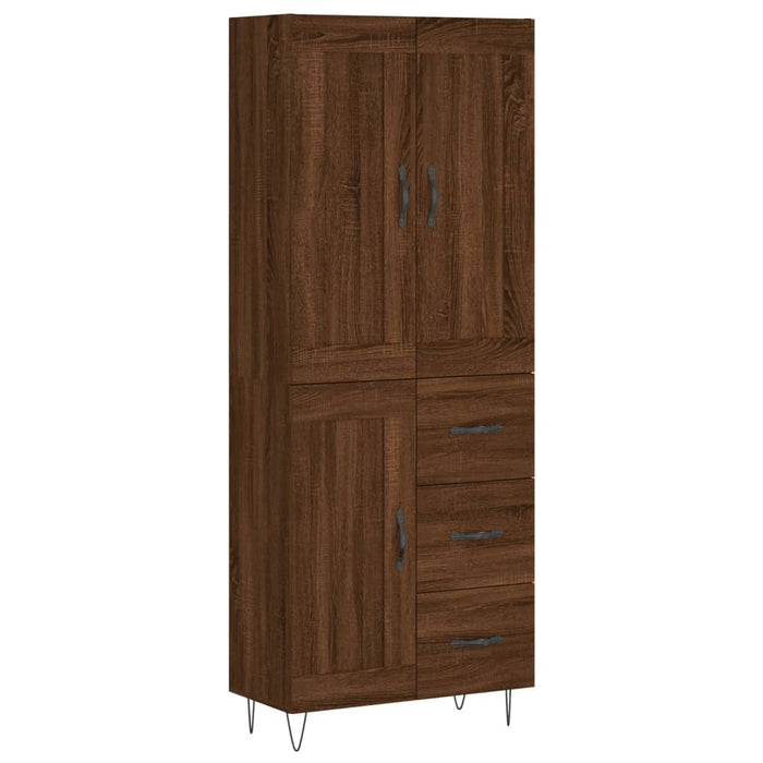 Dulap înalt, stejar maro, 69,5x34x180 cm, lemn compozit WALTI