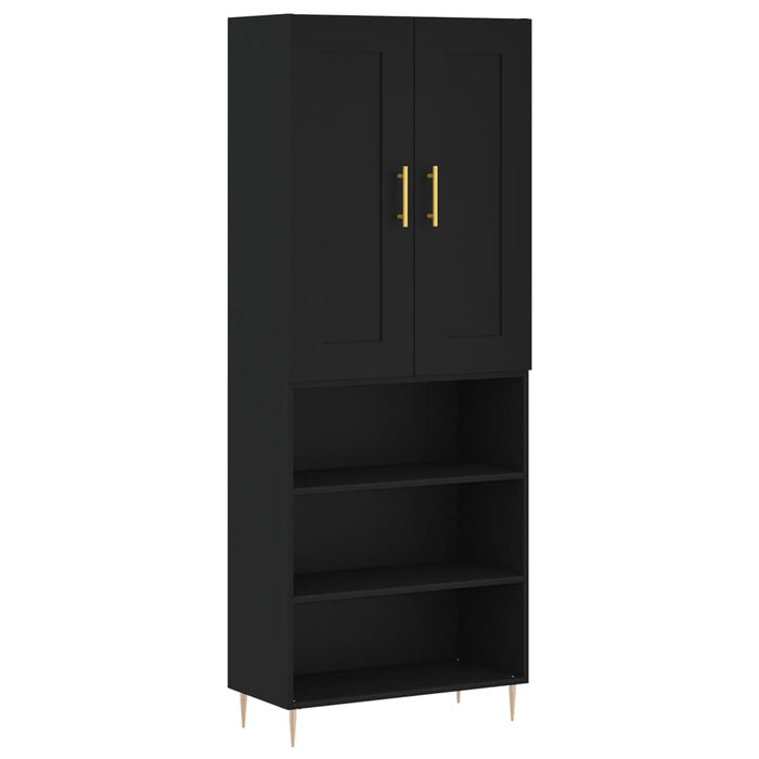 Dulap înalt, negru, 69,5x34x180 cm, lemn compozit WALTI