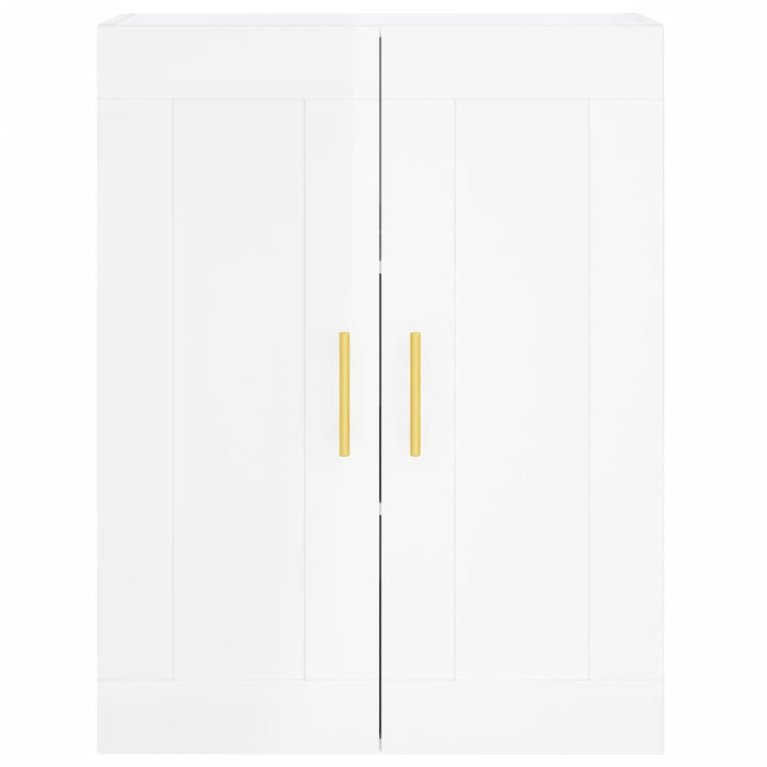 Dulap înalt, alb extralucios, 69,5x34x180 cm, lemn compozit WALTI