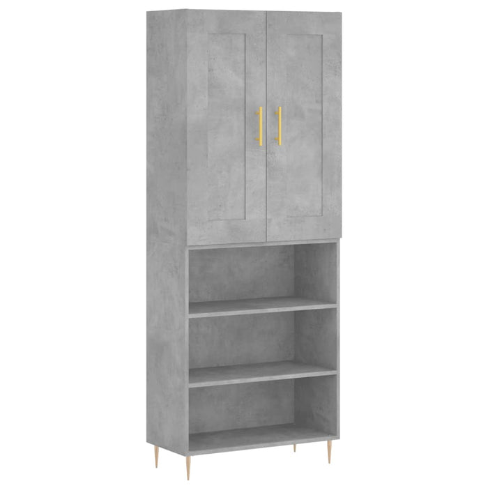 Dulap înalt, gri beton, 69,5x34x180, lemn compozit WALTI