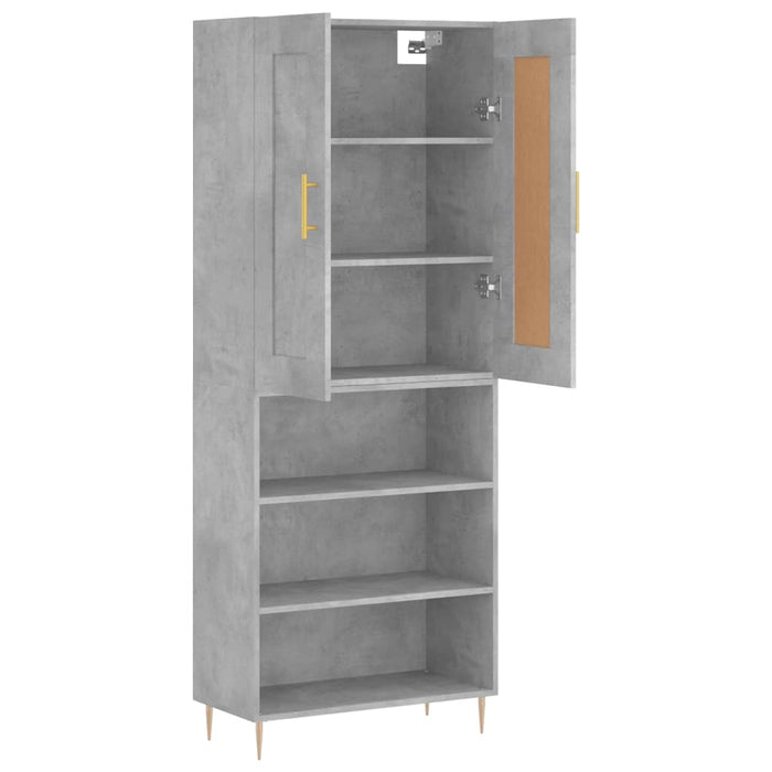 Dulap înalt, gri beton, 69,5x34x180, lemn compozit WALTI