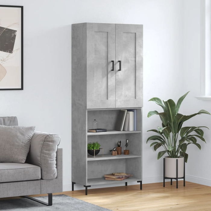 Dulap înalt, gri beton, 69,5x34x180, lemn compozit - WALTI WALTI