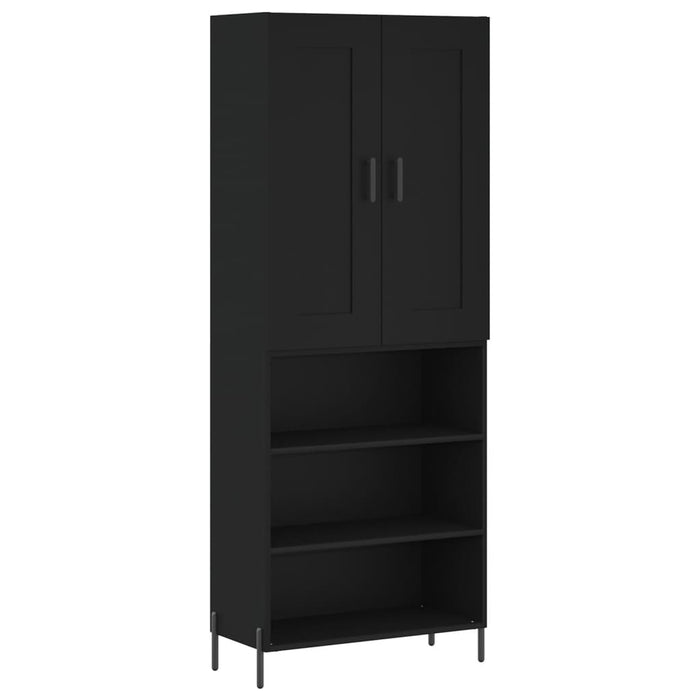 Dulap înalt, negru, 69,5x34x180 cm, lemn compozit WALTI