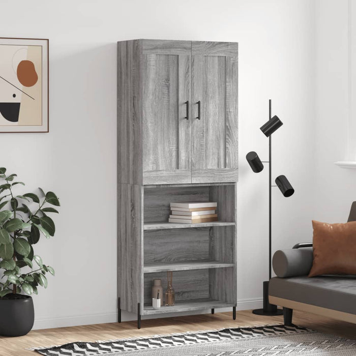 Dulap înalt, gri sonoma, 69,5x34x180 cm, lemn compozit WALTI