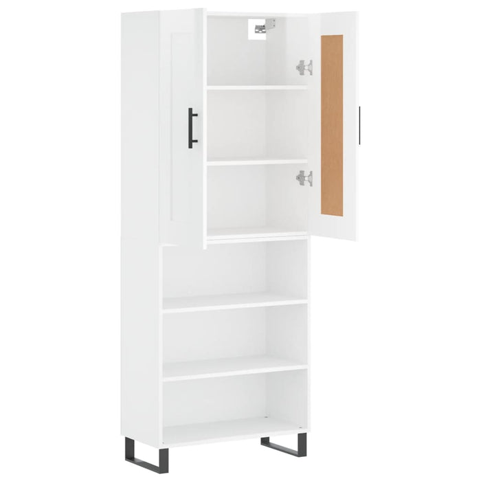 Dulap înalt, alb extralucios, 69,5x34x180 cm, lemn compozit WALTI