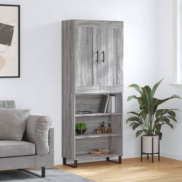 Dulap înalt, gri sonoma, 69,5x34x180 cm, lemn compozit WALTI