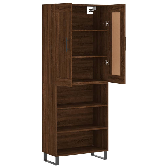 Dulap înalt, stejar maro, 69,5x34x180 cm, lemn compozit WALTI