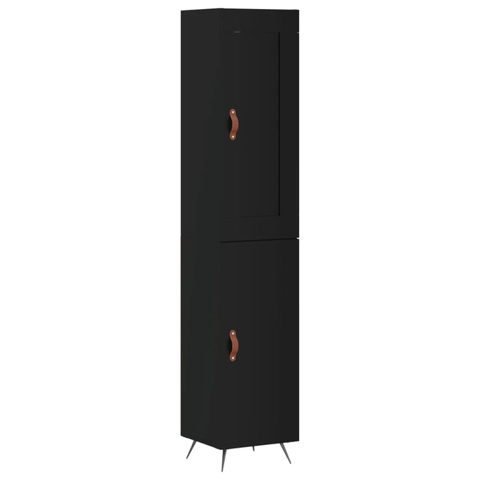 Dulap înalt, negru, 34,5x34x180 cm, lemn prelucrat WALTI