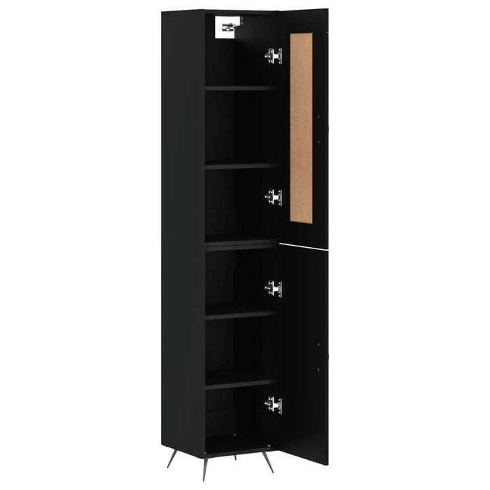 Dulap înalt, negru, 34,5x34x180 cm, lemn prelucrat WALTI