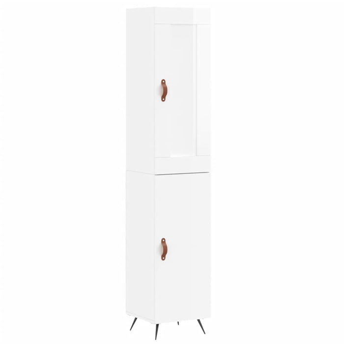 Dulap înalt, alb extralucios, 34,5x34x180 cm, lemn prelucrat WALTI