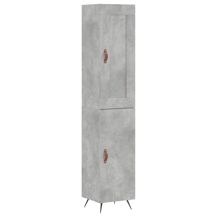 Dulap înalt, gri beton, 34,5x34x180 cm, lemn prelucrat WALTI