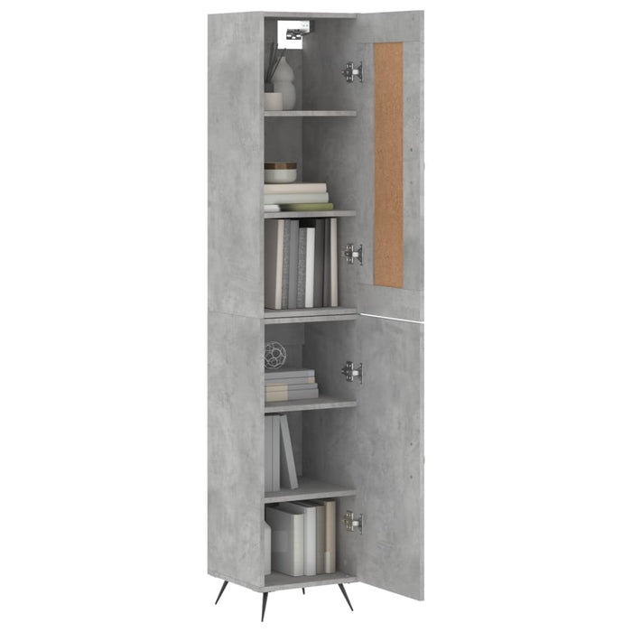 Dulap înalt, gri beton, 34,5x34x180 cm, lemn prelucrat WALTI