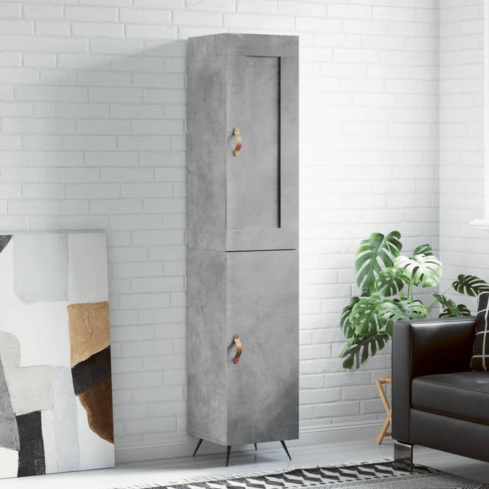 Dulap înalt, gri beton, 34,5x34x180 cm, lemn prelucrat WALTI