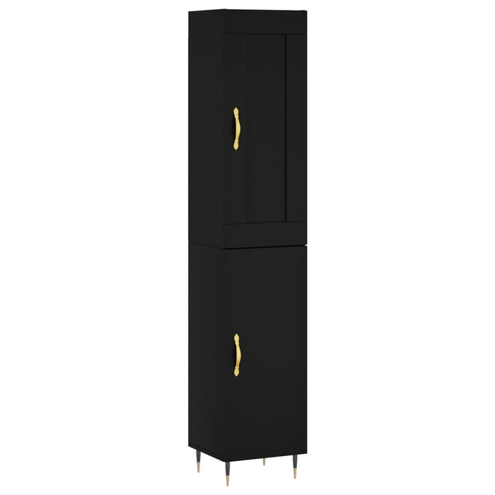 Dulap înalt, negru, 34,5x34x180 cm, lemn prelucrat WALTI