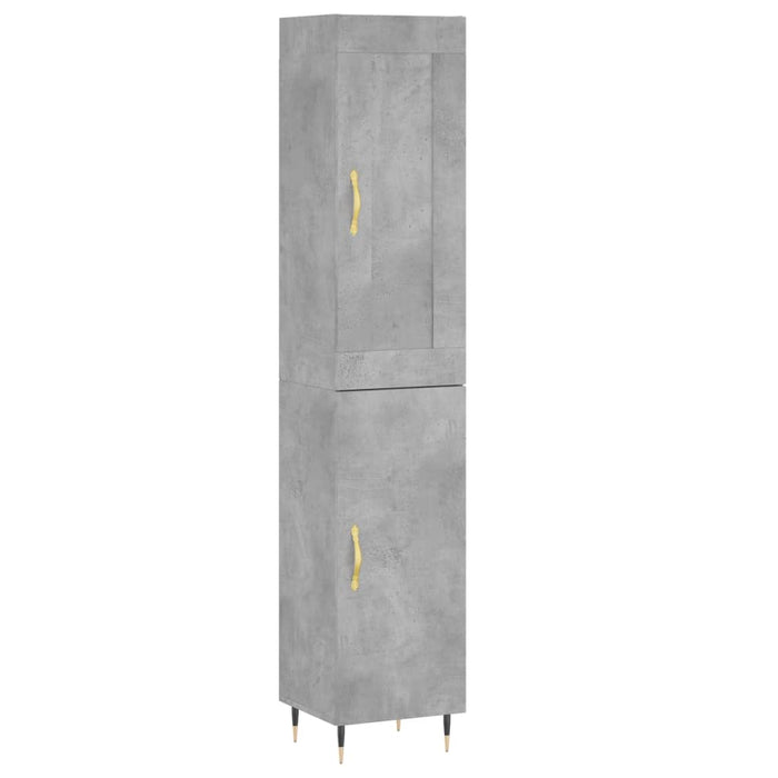 Dulap înalt, gri beton, 34,5x34x180 cm, lemn prelucrat - WALTI WALTI