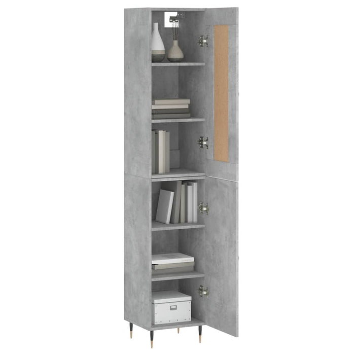 Dulap înalt, gri beton, 34,5x34x180 cm, lemn prelucrat - WALTI WALTI