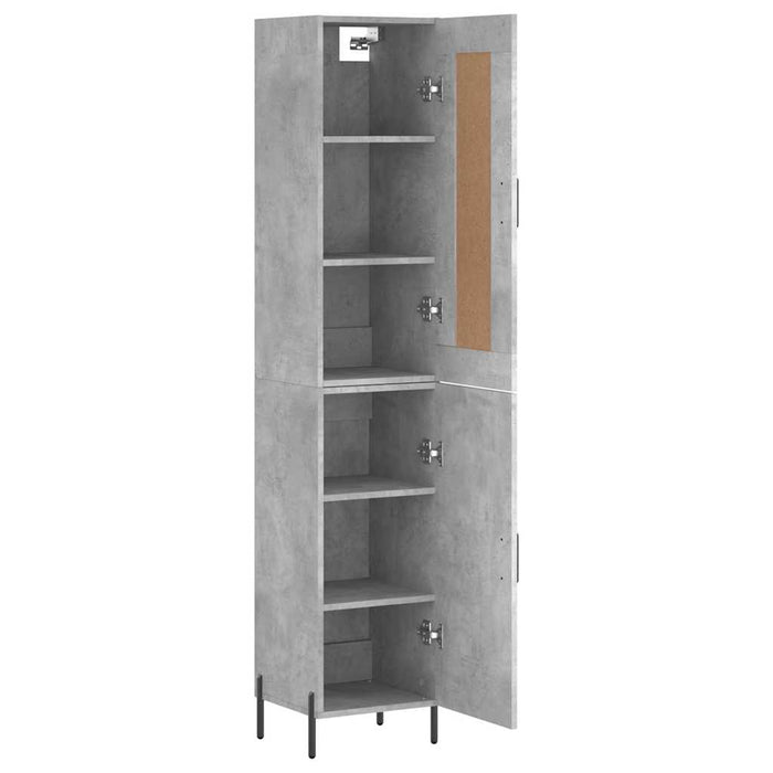 Dulap înalt, gri beton, 34,5x34x180 cm, lemn prelucrat - WALTI WALTI
