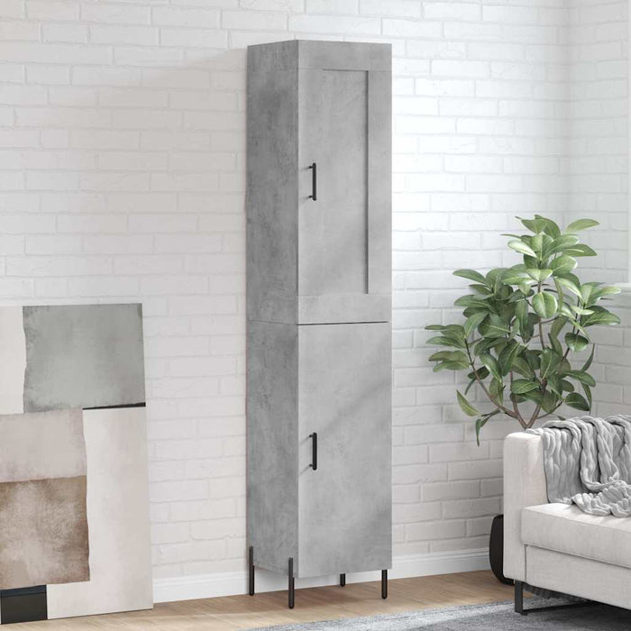 Dulap înalt, gri beton, 34,5x34x180 cm, lemn prelucrat - WALTI WALTI