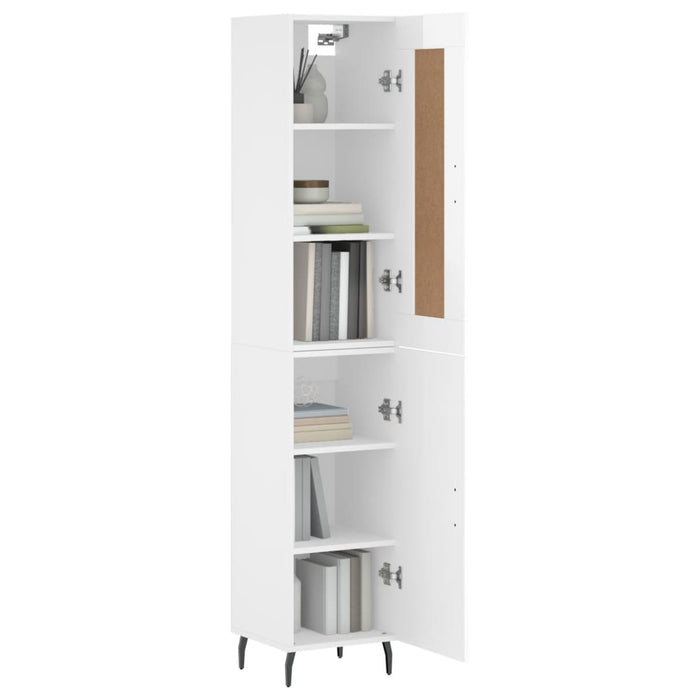 Dulap înalt, alb extralucios, 34,5x34x180 cm, lemn prelucrat WALTI