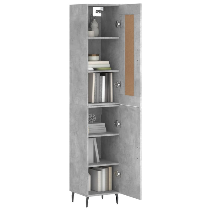 Dulap înalt, gri beton, 34,5x34x180 cm, lemn prelucrat - WALTI WALTI