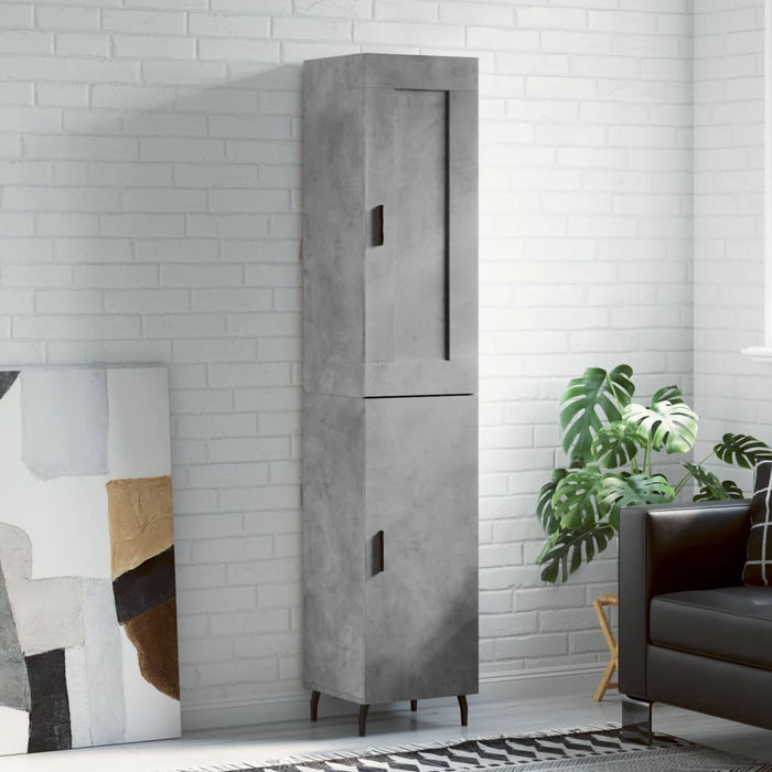 Dulap înalt, gri beton, 34,5x34x180 cm, lemn prelucrat - WALTI WALTI