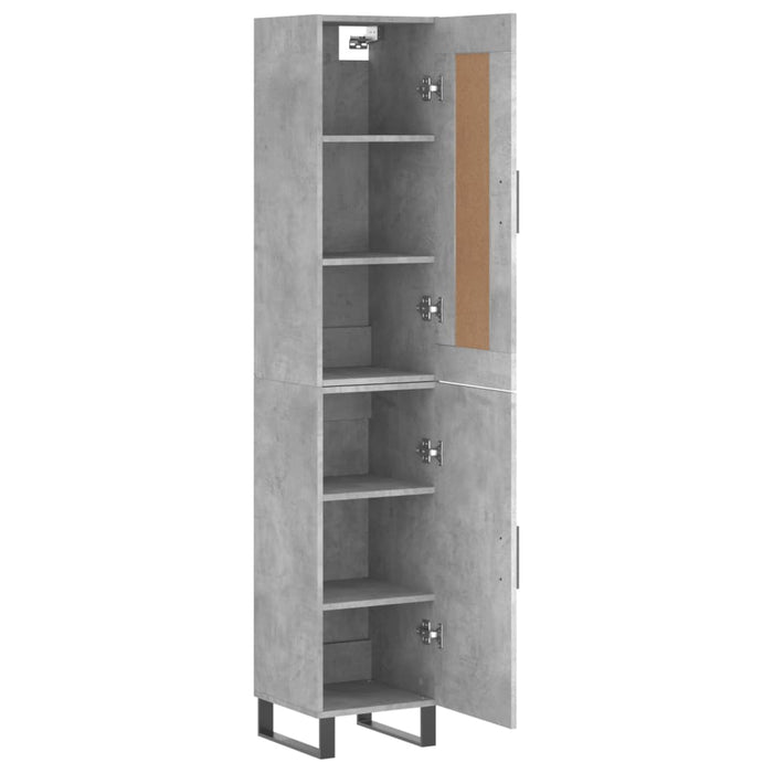 Dulap înalt, gri beton, 34,5x34x180 cm, lemn prelucrat WALTI