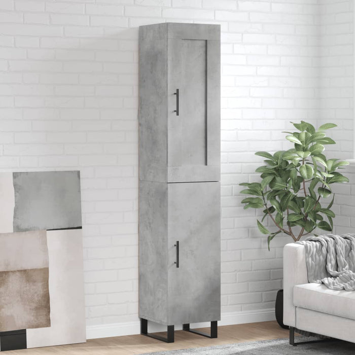 Dulap înalt, gri beton, 34,5x34x180 cm, lemn prelucrat WALTI