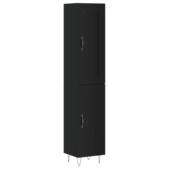 Dulap înalt, negru, 34,5x34x180 cm, lemn prelucrat WALTI