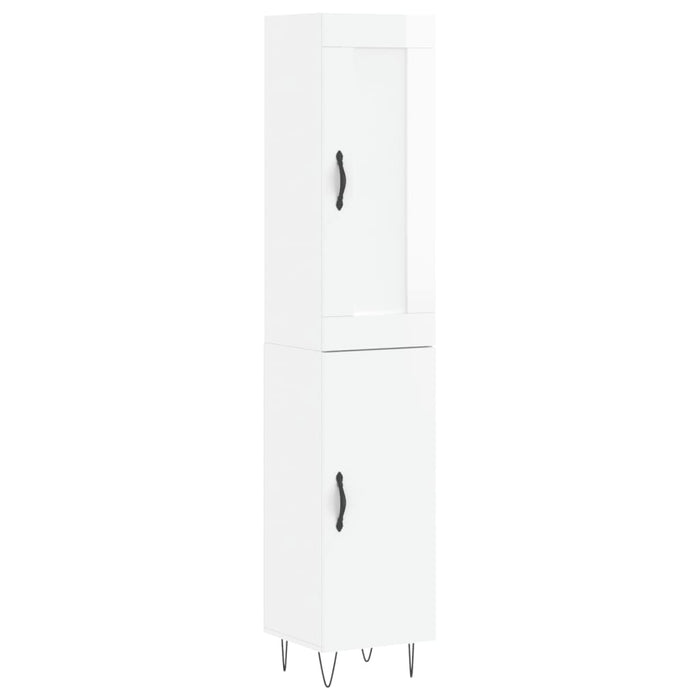 Dulap înalt, alb extralucios, 34,5x34x180 cm, lemn prelucrat WALTI